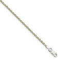 thumbnail image 6 of Sterling Silver & Vermeil 1.85mm Diamond Cut Rope Chain Bracelet Size 8, 6 of 6