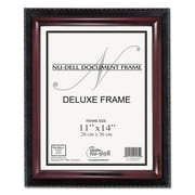 NuDell Executive Document Frame, Plastic, 11 x 14, Black/Mahogany