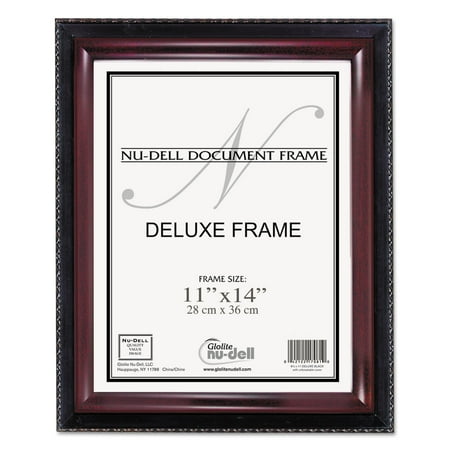 NuDell Executive Document Frame, Plastic, 11 x 14, Black/Mahogany