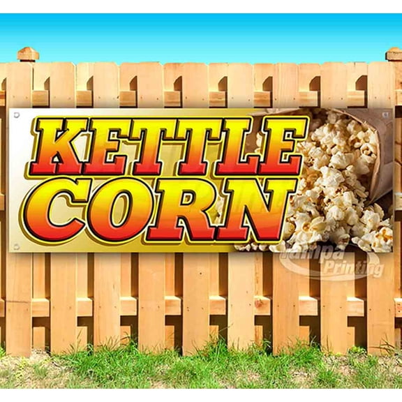 Kettle Corn 13 oz Vinyl Banner With Metal Grommets