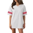 thumbnail image 4 of Plain Blank Football Jerseys For Women Unisex Athletic T-Shirts Practice Sports Uniforms Outfits Red XS, 4 of 5