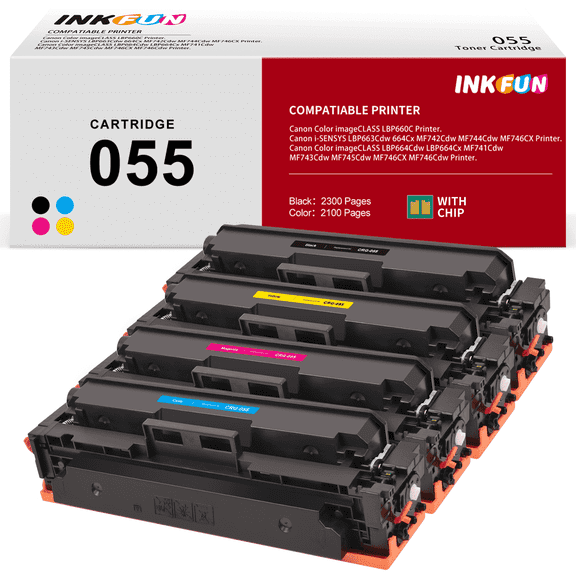 055 Toner Cartridge Compatible for Canon 055H CRG-055 Toner for Color imageCLASS LBP660C