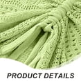 thumbnail image 3 of Women's Drawstring Long Bell Sleeve Sexy Crochet Knit Beach Hollow Out Crop Shirt Blouse Top-Green, 3 of 5