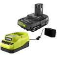 thumbnail image 3 of RYOBI ONE+ 18V Lithium-Ion 2.0 Ah Compact Battery and Charger Starter Kit, 3 of 4
