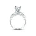 thumbnail image 4 of 10kt White Gold Round Diamond Rectangle Cluster Bridal Wedding Engagement Ring 7/8 Cttw, 4 of 4