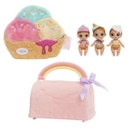 Baby Born Surprise Mini Babies Series 6, Surprise Twins or Triplets Collectible Baby Dolls, Sweets-Theme, Soft Swaddle, Molded Diaper Bag Package, On-the-Go Play, Kids Ages 4 +