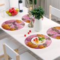 thumbnail image 5 of Round Placemats Plate Mats 15 Inch Non-Slip Heat Resistant Washable PVC Set Table Decoration for Kitchen Dining Halloween Pumpkins and Bats, 5 of 5