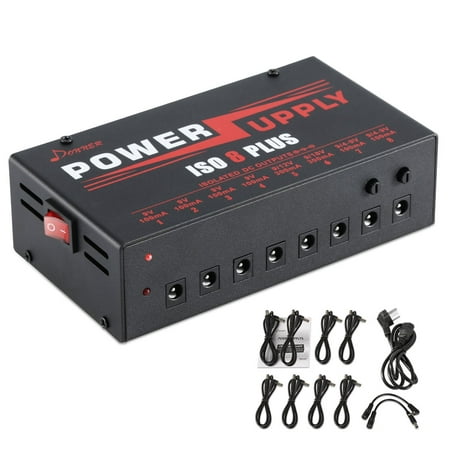 Donner Guitar Effect Pedals Power Supply DP-4 8 Plus Isolated Output for 9/12/18V 4~9V (Best Pedal Power Supply)
