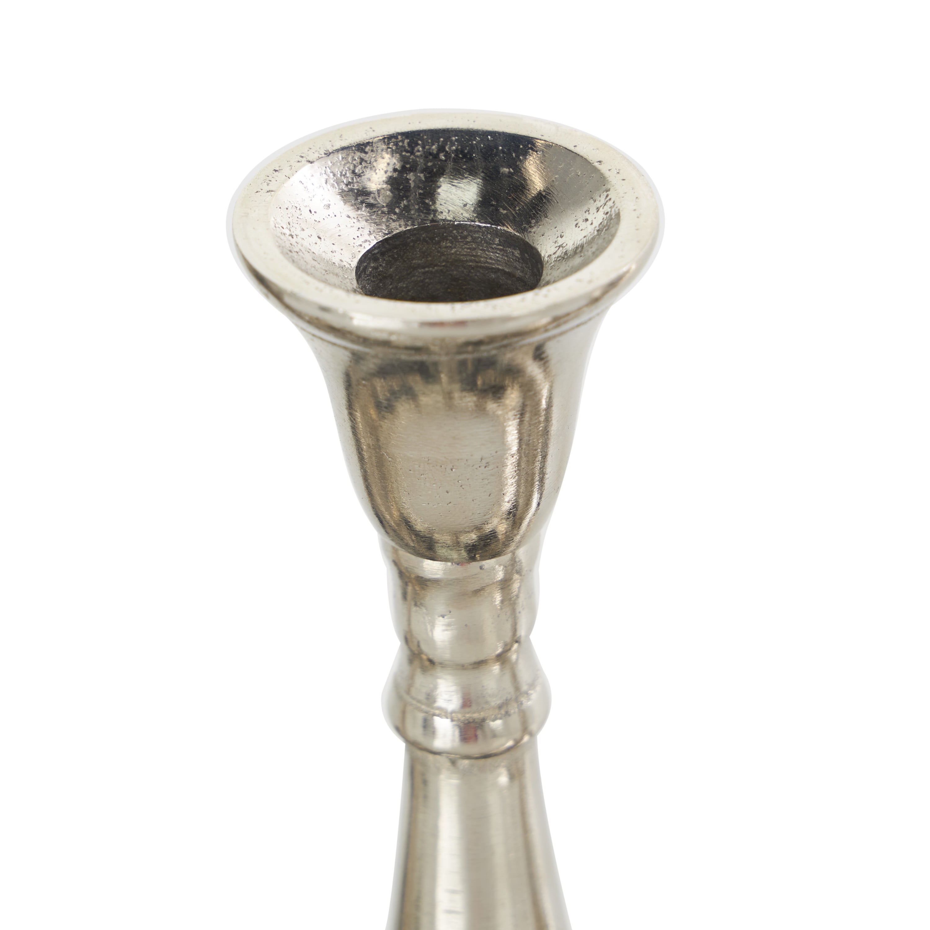DecMode 5 Holder Silver Aluminum Candelabra with Candle Plate