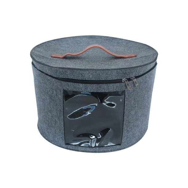 Caja para guardar sombreros, con tapa a prueba de polvo, para guardar juguetes de peluche y animales, con ala redonda Gris Medio