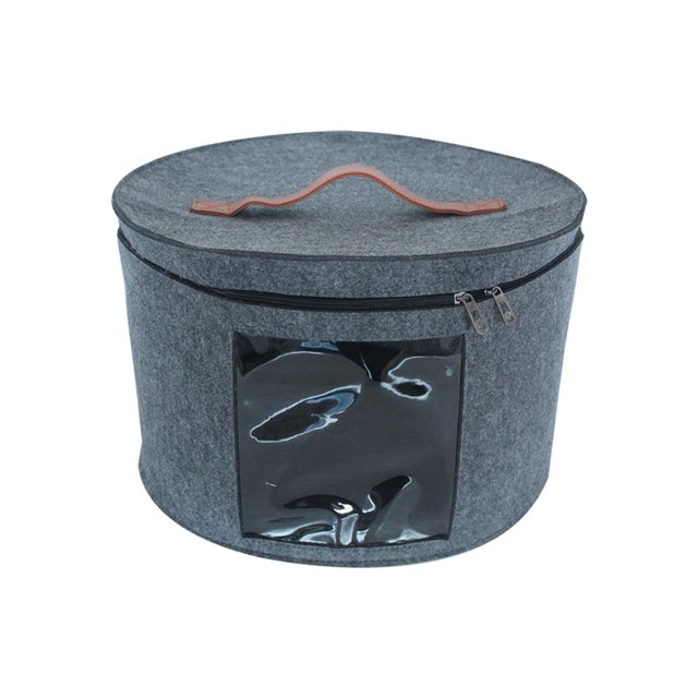 Caja para guardar sombreros, con tapa a prueba de polvo, para guardar juguetes de peluche y animales, con ala redonda Gris Medio