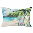thumbnail image 2 of Summer Beach Throw Pillow Cover, Pillowcase Protectors with Zipper, Breathable Decorative Lumbar Pillow Case Cover, Tropical Coastal Palm Tree Surfboard Pillow Shams for Couch Sofa 12x20Inch, 2 of 8