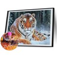 thumbnail image 1 of Cuadros Decorativos Kit de pintura de diamante 5D DIY Snow Tiger Full Round Drill Mosaic Art (B006) Tmvgtek embutido en tela, 1 of 9