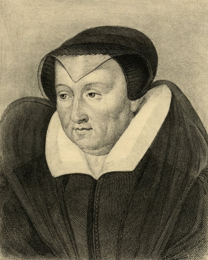 Catherine De Medici 1519-1589 Born Caterina Maria Romola De Medici Queen Of France Wife Of Henry Ii Of France Photo-Etching From A Painting By Clouet 1519-1589 Born Caterina Maria Romola De Medici Que