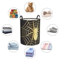 thumbnail image 4 of Balery Gold Spider On The Web Cesta de ropa redonda con asas, impermeable, independiente, para ropa, juguetes, dormitorio y familia-Small, 4 of 6