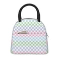 thumbnail image 2 of Haiem Colorful Checkerboard Printed Lunch Bag Women, Lunch Box Lunch Bag for Women, Small Leakproof Cute Lunch Tote Large Capacity Reusable Insulated Cooler Lunch Container, 2 of 6