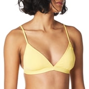 Roxy womens Solid Beach Classics Fixed Tri Bikini Top, Banana Cream212, Large US