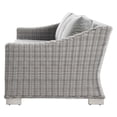 thumbnail image 3 of Lounge Sofa, Light Grey Gray, Rattan, Wicker, Outdoor Patio Balcony Cafe Bistro Garden Hospitality Restaurant, Modern Contemporary HB33479, 3 of 8