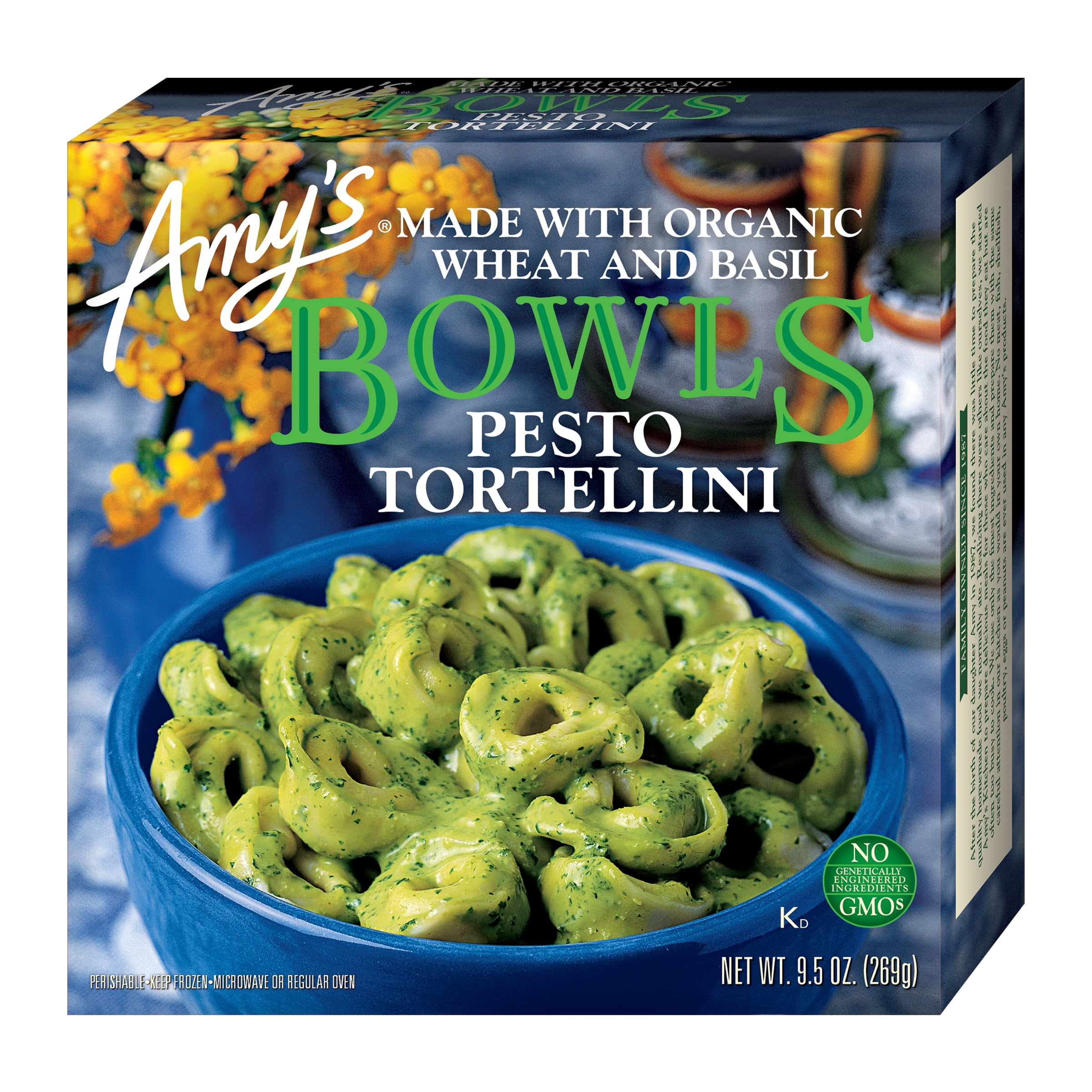 Amy's Kitchen Non GMO Pesto Tortellini Bowl, 9.5oz Box (Frozen)