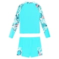 thumbnail image 2 of Haitryli Kids Girls 2 Piece Swimsuit UPF 50+ Long Sleeve Rash Guard Shirt with Swim Shorts Beach Bathing Suit Green 14, 2 of 5