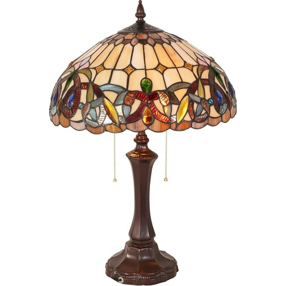 More Change 16" Tiffany Lamp Stained Glass Lamp Bedroom Table lamp Reading Desk Light for Bedside Living Room Office Dormitory Dining Room