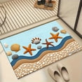 thumbnail image 3 of SPXUBZ Beach Waves Shells Starfish Sand Non Slip Kitchen Mats Bathroom Rugs Floor Mats for Floor 28.4W x 20.5H inch, 3 of 5