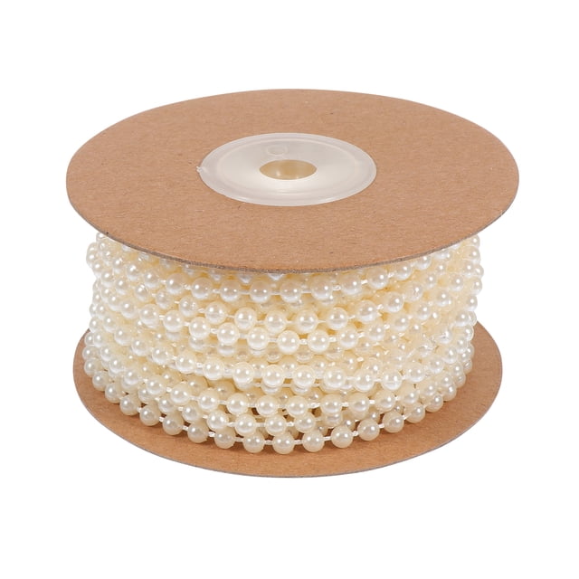 Miangastore Chaîne de Perles Beige 1 Rouleau 0.2x0.2x394 Po
