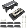 thumbnail image 2 of 100A Max Bus Bar Post Terminal bloque de distribución de energía bloque de 1/4 " 5/32" tornillos 12 vías Busbar para vehículos camión Negro DYNWAVEMX Bloque de distribución de energía, 2 of 5
