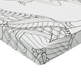 thumbnail image 2 of Ambesonne Fantasy Fitted Sheet, Woman and Dragon, Full Size, Black White, 2 of 3