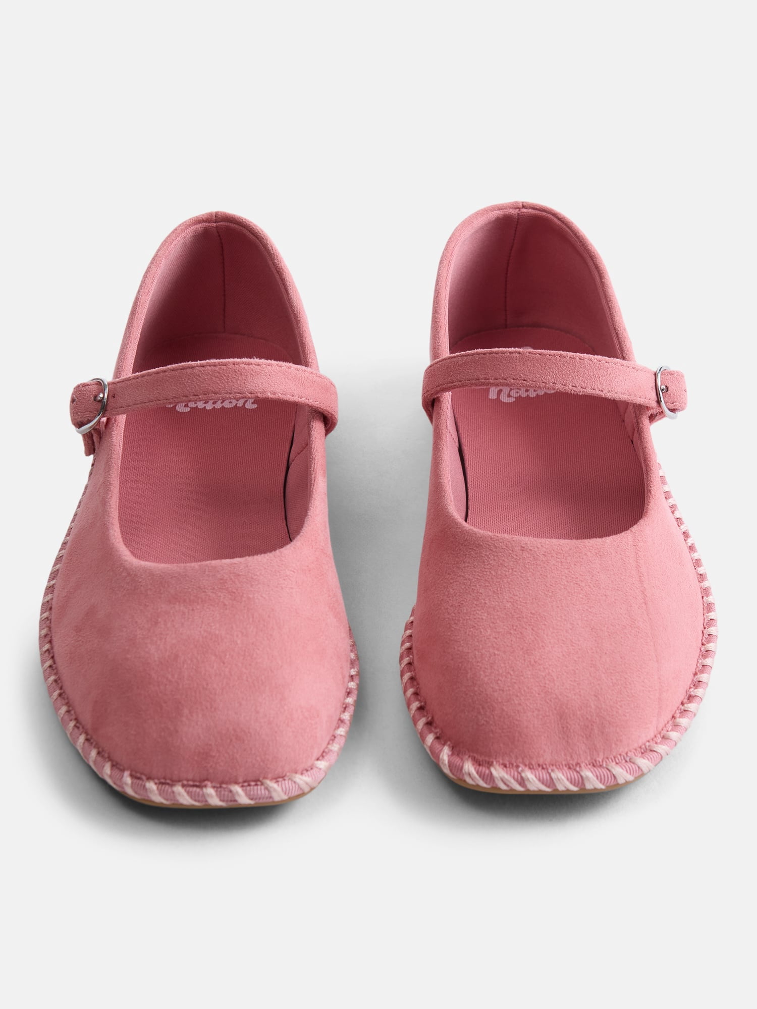 Wonder Nation Little and Big Girls Faux Suede Whipstitch Ballet Shoes