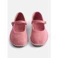 thumbnail image 4 of Wonder Nation Toddler, Little and Big Girls Faux Suede Whipstitch Ballet Shoes, 4 of 4