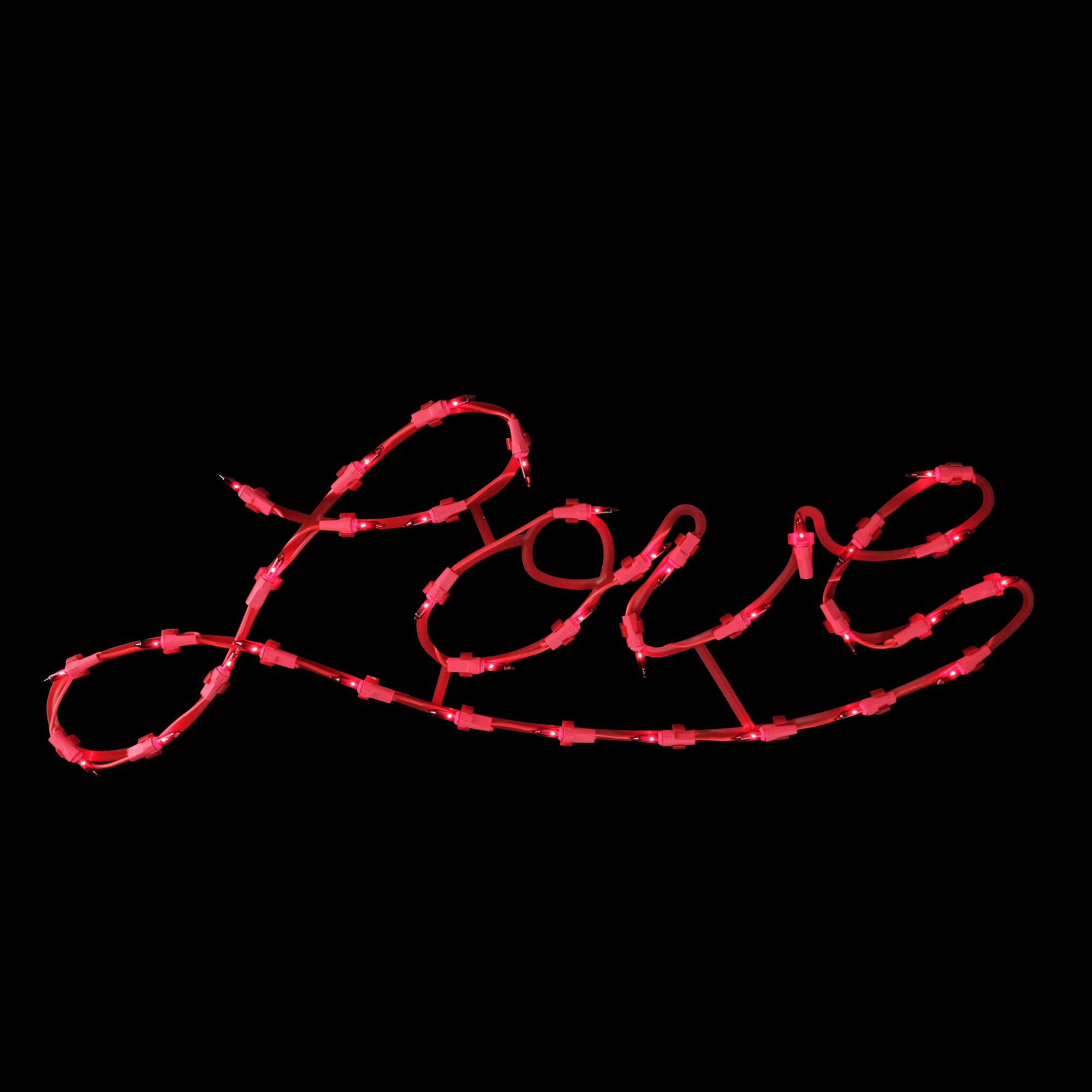 17" Lighted Red Love Script Valentine's Day Window Silhouette