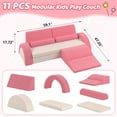 thumbnail image 6 of Sesslife 11 PCS Modular Kids Play Couch, Toddler Sofa Couch for Crawl Foam Play, Climbing Blocks Convertible Sofa, Modern Kids Sofa Couch for Toddlers, Infant, Kids, Per-School, Pink, 6 of 7