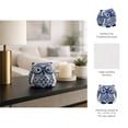 thumbnail image 5 of Owl Ceramic Figurine Sculpture for Home and Bathroom Decor - Traditional Stoneware Statue for Office and Room - Decorative Ornament for Living Room, Shelf and Coffee Table Decor - 5", Blue & White, 5 of 11