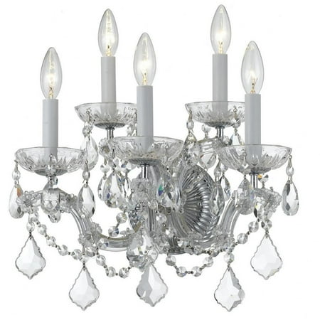 

Crystorama 4404-CH-CL-SAQ Five Light Wall Sconce