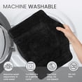 thumbnail image 4 of Home Weavers Waterford Collection 100% Cotton Tufted Bath Rug, Extra Soft and Absorbent Bath Rugs, Non-Slip Plush Bath Carpet, Machine Wash, Bath Mat for Bathroom, 20"x20" Contour, Black, 4 of 5
