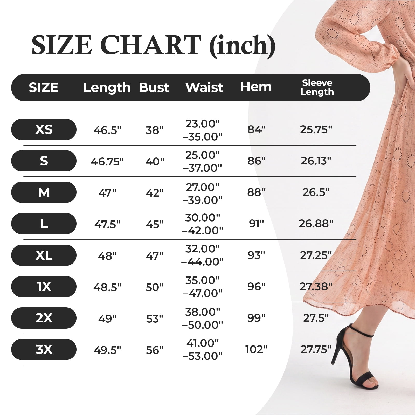 Alvantor Women's Boho Midi Dress, Long Sleeve Smocked Waist, Coral Multi