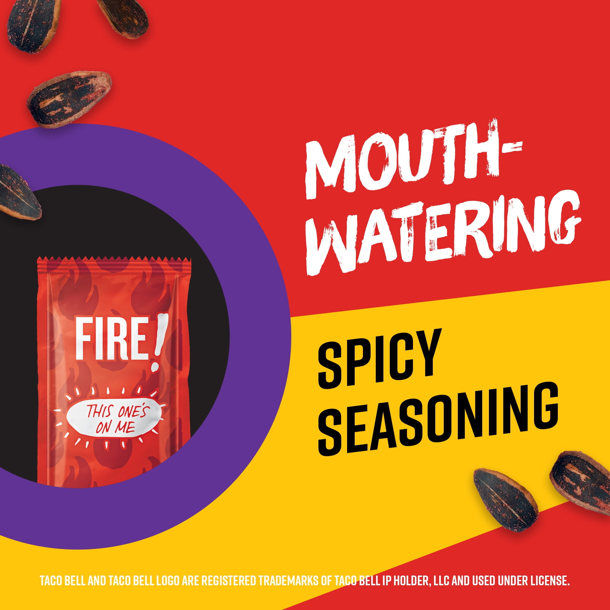 BIGS Taco Bell Fire Sauce Flavored Sunflower Seeds, Spicy Sunflower Seeds, 5.35 oz.
