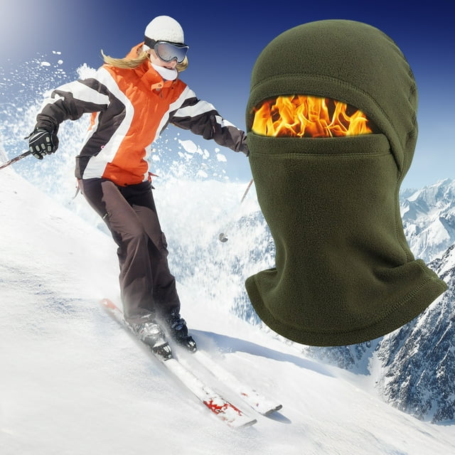 Winter Cycling Mask - Windproof Fleece Neck Gaiter for Skiing & Running - Navy Blue/Dark Grey/RMY Green - 14.17x11.02 Inches - Polyester Warm Face Cover for Outdoor Sports