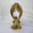 thumbnail image 4 of Portavelas metálico para velas cónicas, candelabro alto para velas de pilar, estilo moderno para bodas y comedores. B dorada, 4 of 9