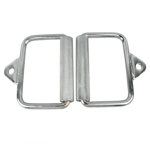 2PCS Gym Exercise Pull Handle Stainless Steel Electroplated D Row Handle Cable Attachment for Fitness Workout Cable Machine Accessories