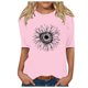 thumbnail image 1 of Camisetas para Mujeres Casual, Cuello Redondo Impreso Manga Corta Top Hecho de 95% Poliéster 5% Spandex para el Verano Diario Y el Uso en Casa, Camisetas Cortas para Mujeres, 1 of 4