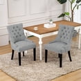 thumbnail image 2 of Costaelm Modern Upholstered Wingback Dining Chair, Gray (Set of 1), 2 of 12