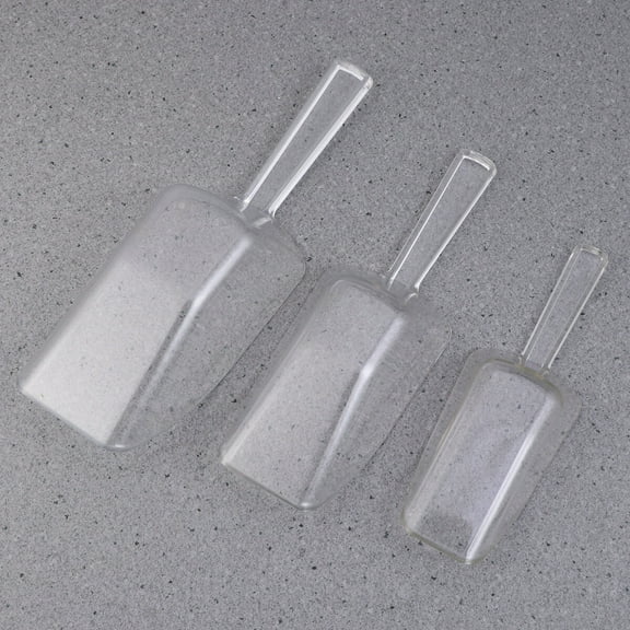 3pcs Plastic Ice Scoop Multi-Purpose Clear Scoops Measuring Scoops for Candy Dessert Buffet Ice Cream Protein Powders