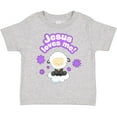 thumbnail image 3 of Inktastic Jesus Loves Me Cute Lamb and Flowers Boys or Girls Toddler T-Shirt, 3 of 5