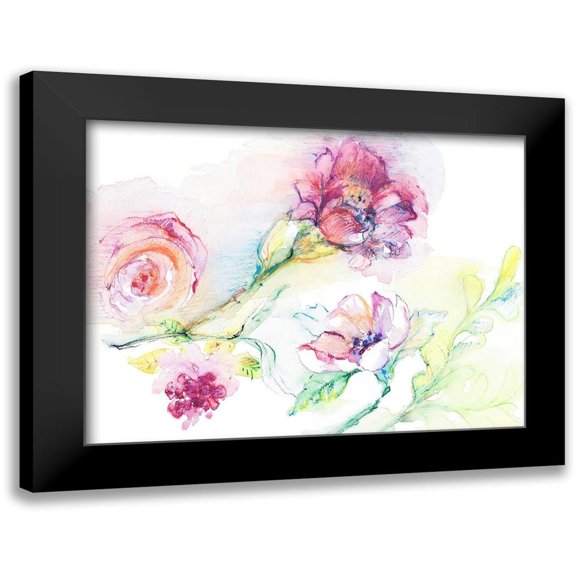 Loreth, Lanie 14x12 Black Modern Framed Museum Art Print Titled - Light and Breezy Florals II