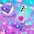 thumbnail image 5 of Clear Case for Samsung Galaxy A23 5G/4G with Ring Kickstand, Bling Gradient Quicksand Glitter Flowing Liquid Floating Case Cover for Samsung Galaxy A23 JB Bluish Violet, 5 of 14