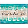 thumbnail image 2 of Area Rugs Indoor Non-Slip Rectangle Rug 5x8 Ft Hello Sunshine Summer Teal Beach Gradient Ocean Waves Rug Rubber Backing Floor Mats Non Shedding Home Decor Carpet for Entryway Living Room, 2 of 8