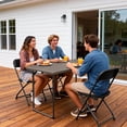 thumbnail image 3 of WASUHE 4 Foot Fold-in-Half Adjustable Height Table, Lightweight Camping Table for Grill, Party, Dining, Wedding, Events, Khaki, 3 of 9