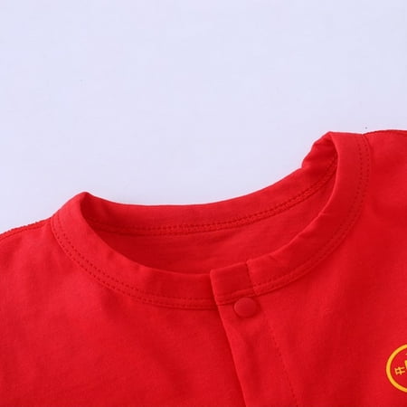 

dmqupv Baby Boy Romper 24 Months Baby Girl Boy Calendar Chinese New Year Onesie Tang Boy Clothes Size 24 Months Red 9-12 Months